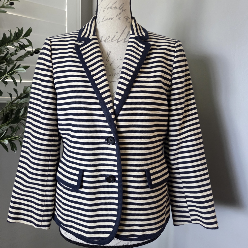 Navy Striped Women's Blazer